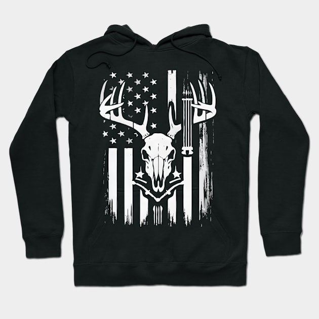 Deer Bow Hunting American Flag Whitetail Bow Hunter Hoodie by TopTees